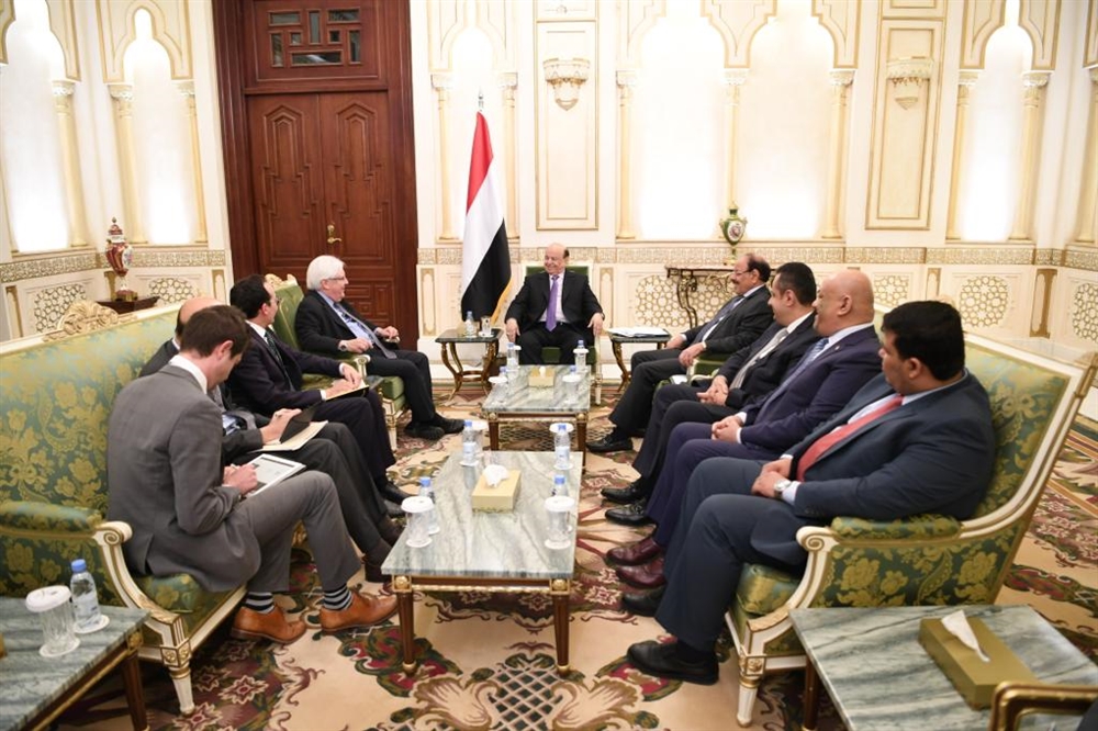الرئيس هادي يستقبل المبعوث الأممي الى اليمن